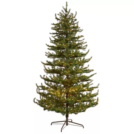 Nearly Natural 9' Vancouver Mountain Pine Artificial Christmas Tree with Clear Lights and Bendable Branches Artificial Christmas Trees