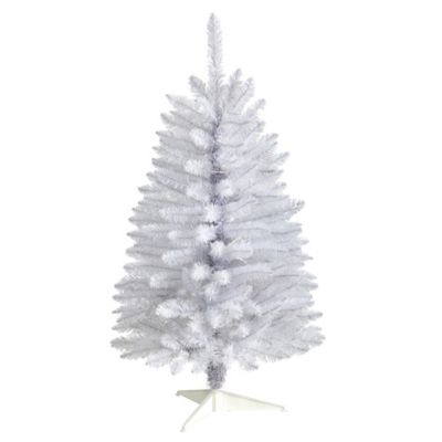 Image showing  3 ft. Slim White Artificial Christmas Tree with Warm White LED Lights and Bendable Branches