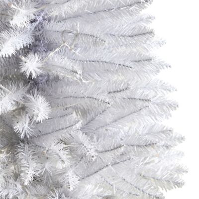 Image showing  3 ft. Slim White Artificial Christmas Tree with Warm White LED Lights and Bendable Branches