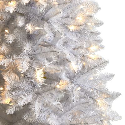 Image showing  5 ft. Slim White Artificial Christmas Tree with 150 Warm White LED Lights and 491 Bendable Branches