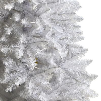Image showing  5 ft. Slim White Artificial Christmas Tree with 150 Warm White LED Lights and 491 Bendable Branches