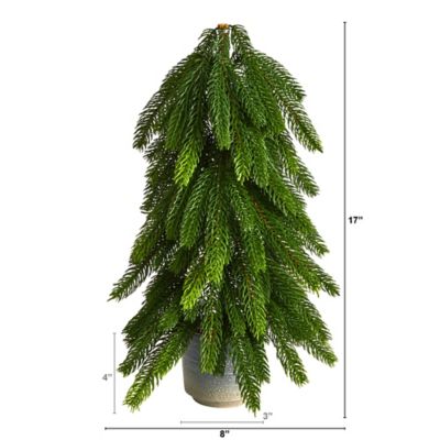 Image showing  17 in. Pine Artificial Christmas Tree in Decorative Planter