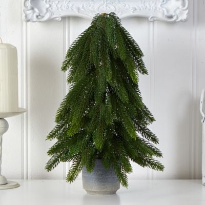Image showing  17 in. Pine Artificial Christmas Tree in Decorative Planter