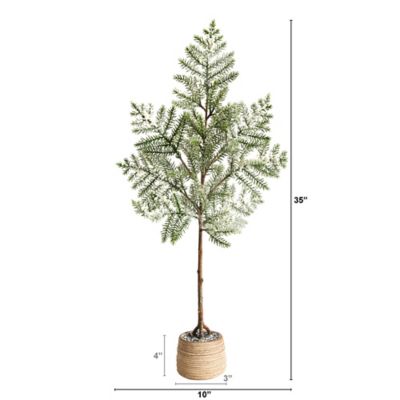 Image showing  35 in. Frosted Pine Artificial Christmas Tree in Decorative Planter