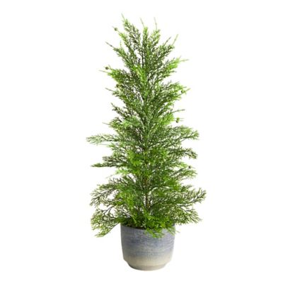 Nearly Natural 27 in. Californian Cedar Artificial Tree in Decorative Planter