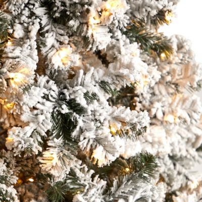Image showing  10 ft. Pre-Lit Flocked West Virginia Fir Artificial Christmas Tree with Bendable Branches, Clear LED Lights