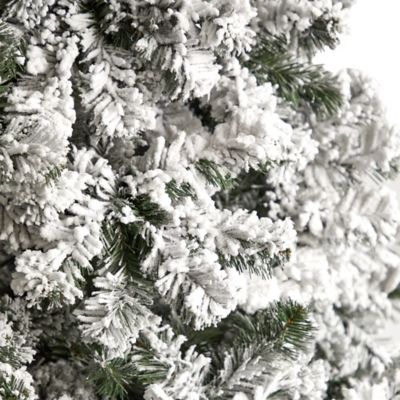 Image showing  10 ft. Pre-Lit Flocked West Virginia Fir Artificial Christmas Tree with Bendable Branches, Clear LED Lights