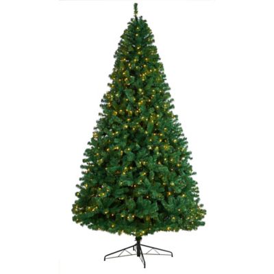 Nearly Natural 9 ft. Northern Tip Artificial Christmas Tree with Clear LED Lights and Bendable Branches