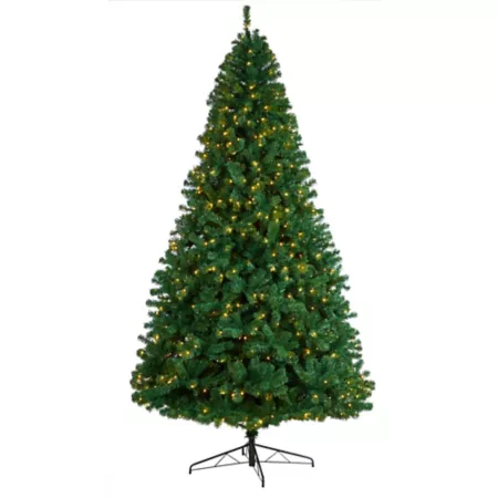 Nearly Natural 9-Foot North Point Artificial Christmas Tree with Clear LED Lights and Bendable Branches Artificial Christmas Trees