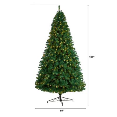 Image showing  9 ft. Northern Tip Artificial Christmas Tree with Clear LED Lights and Bendable Branches