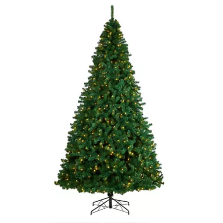 Nearly Natural Northern Tip 10-Foot Artificial Christmas Tree with Clear LED Lights and Bendable Branches Artificial Christmas Trees