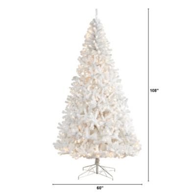 Image showing  9 ft. White Artificial Christmas Tree with LED Lights and Bendable Branches