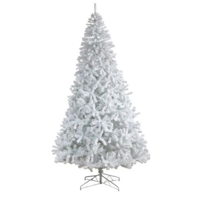 Image showing  10 ft. White Artificial Christmas Tree with LED Lights and Bendable Branches