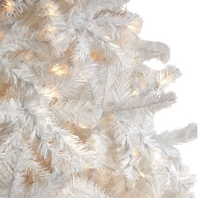Image showing  10 ft. White Artificial Christmas Tree with LED Lights and Bendable Branches