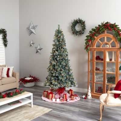 Image showing 8 th Nearly Natural 8 ft. Frosted Tip British Columbia Mountain Pine Artificial Christmas Tree