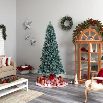 Image showing 9 th Nearly Natural 8 ft. Frosted Tip British Columbia Mountain Pine Artificial Christmas Tree