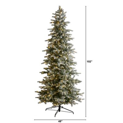 Image showing  8.5 ft. Slim Flocked Nova Scotia Spruce Artificial Christmas Tree