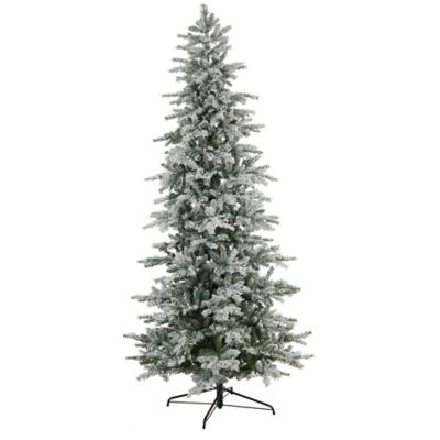 Image showing  8.5 ft. Slim Flocked Nova Scotia Spruce Artificial Christmas Tree