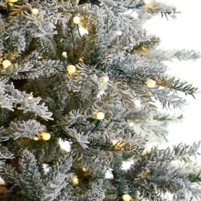 Image showing  8.5 ft. Slim Flocked Nova Scotia Spruce Artificial Christmas Tree
