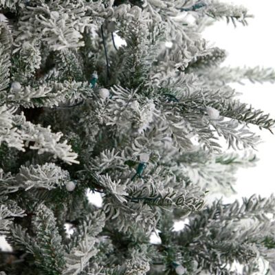 Image showing  8.5 ft. Slim Flocked Nova Scotia Spruce Artificial Christmas Tree