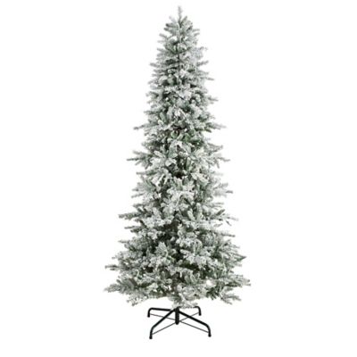 Image showing  9.5 ft. Slim Flocked Nova Scotia Spruce Artificial Christmas Tree