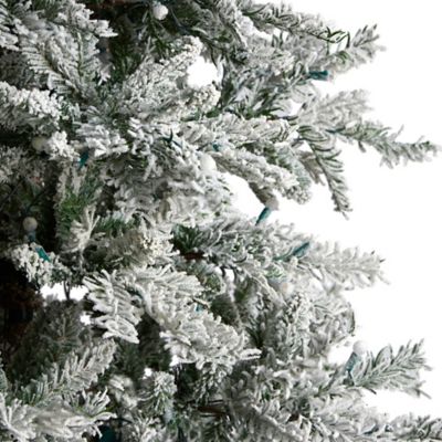 Image showing  9.5 ft. Slim Flocked Nova Scotia Spruce Artificial Christmas Tree