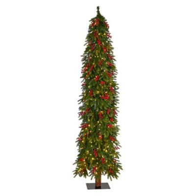 Nearly Natural 7 ft. Victoria Fir Artificial Christmas Tree with LED Lights
