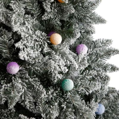 Image showing  9.5 ft. Flocked British Columbia Mountain Fir Artificial Christmas Tree