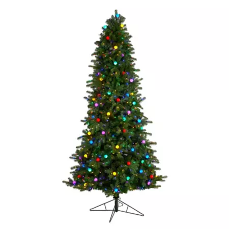 Nearly Natural 8.5 ft Montana Mountain Artificial Christmas Tree with LED Lights Artificial Christmas Trees