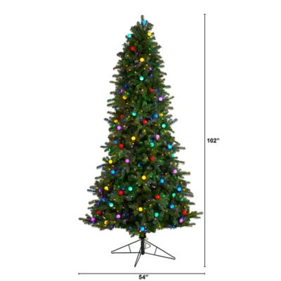 Image showing  8.5 ft. Montana Mountain Fir Artificial Christmas Tree with LED Lights