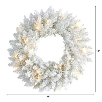 Image showing  18 in. Colorado Spruce Artificial Christmas Wreath with Warm LED Lights and Bendable Branches