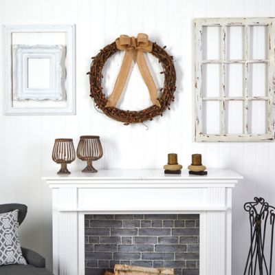 Image showing  30 in. Fall Acorn and Decorative Bow Autumn Wreath