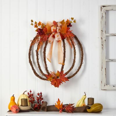 Image showing  26 in. Autumn Artificial Pumpkin Wreath