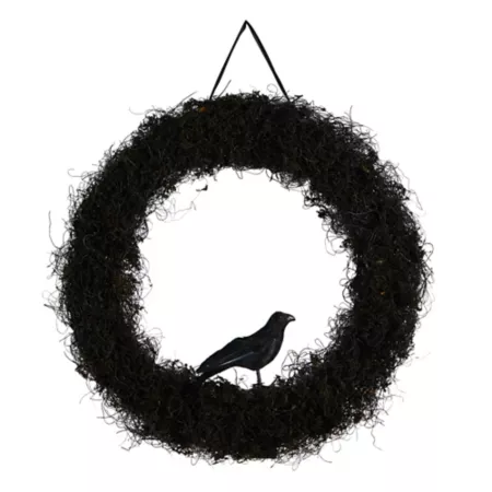 Nearly Natural 30" Artificial Halloween Black Crow Twig Wreath Halloween Wreaths & Garlands