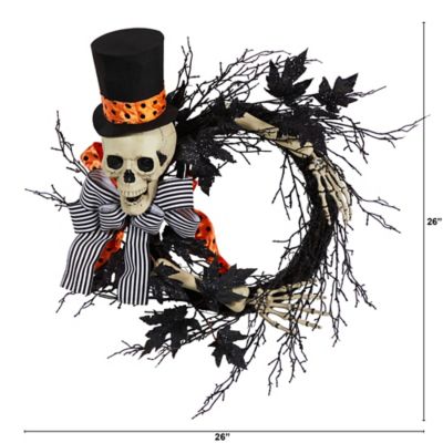 Image showing  26 in. Halloween Dapper Skeleton Wreath