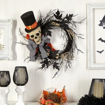 Image showing  26 in. Halloween Dapper Skeleton Wreath