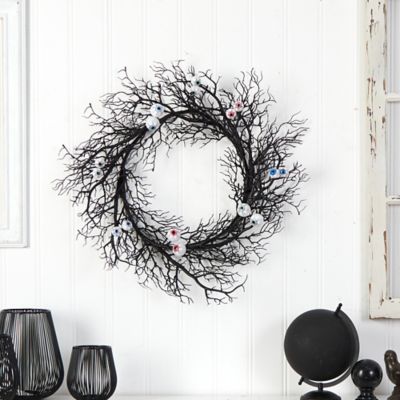 Image showing  30 in. Halloween Gazing Eyeballs Twig Wreath