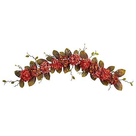 Nearly Natural 6 ft. Fall Hydrangea and Berry Artificial Autumn Garland
