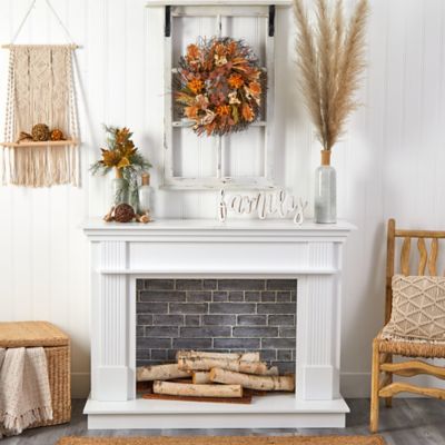 Image showing  22 in. Autumn Dahlia and Berries Artificial Fall Wreath