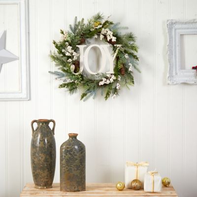 Image showing  24 in. Christmas Joy Greenery Holiday Artificial Wreath