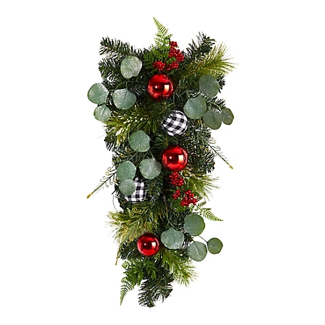 Nearly Natural 26 in. Holiday Greenery Ornament Christmas