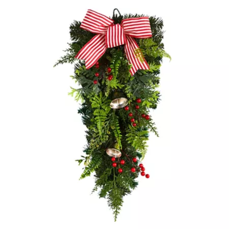 Nearly Natural 26 in Artificial Christmas bells and bow for the holidays Artificial Christmas Wreaths