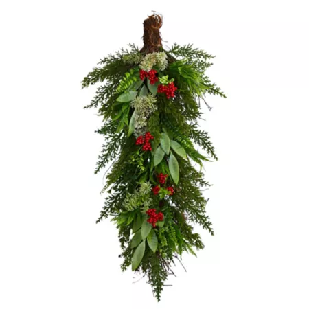 Nearly Natural 30 in Artificial Cedar and Berry Christmas Decoration Artificial Christmas Wreaths