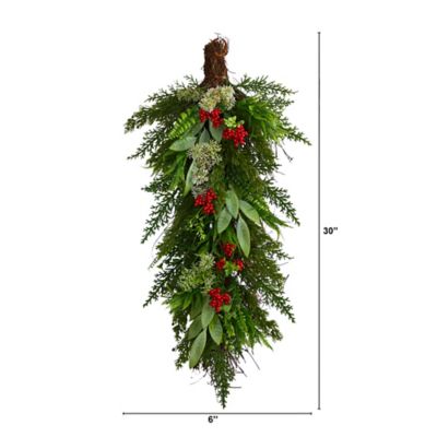 Image showing  30 in. Cedar Artificial Christmas Swag with Berries