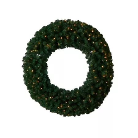 Nearly Natural 48" Large Artificial Christmas Wreath with Warm White LED Lights and Bendable Branches Artificial Christmas Wreaths