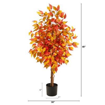 Image showing  4 ft. Artificial Ficus Tree, Autumn