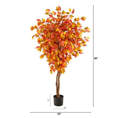 Image showing  5 ft. Artificial Ficus Tree, Autumn
