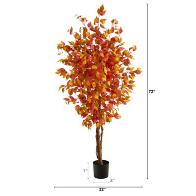 Image showing  6 ft. Artificial Ficus Tree, Autumn
