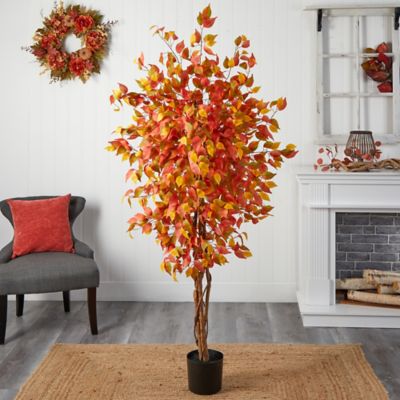Image showing  6 ft. Artificial Ficus Tree, Autumn
