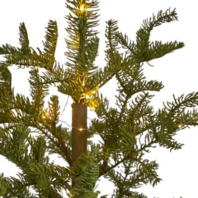Image showing  4.5 ft. Pre-Lit Christmas Pine Artificial Tree in Decorative Planter